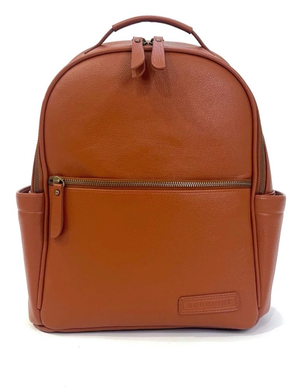 Bodomint Joni 2.0 Backpack in Camel Soft Vegan Leather Structured Silhouette NWT